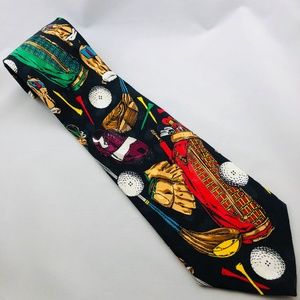 Men's Novelty Golf Tie 100% Silk by Addiction